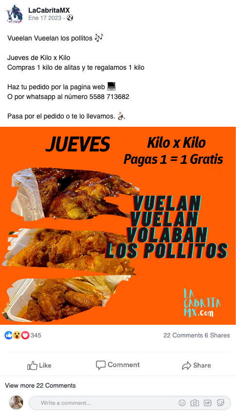 Anuncio de La Cabrita