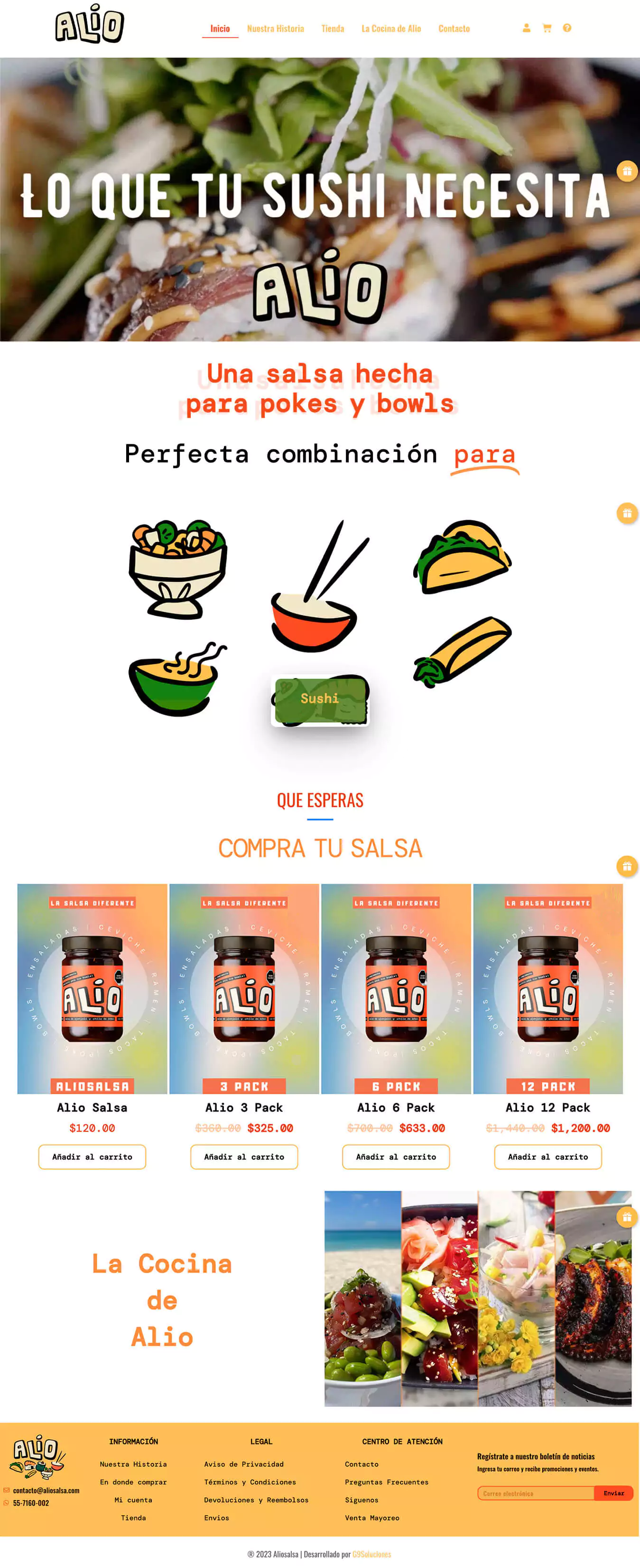Vista del proyecto Alio Salsa